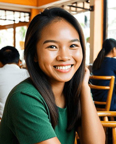 Filipina woman in a social lifestyle portrait